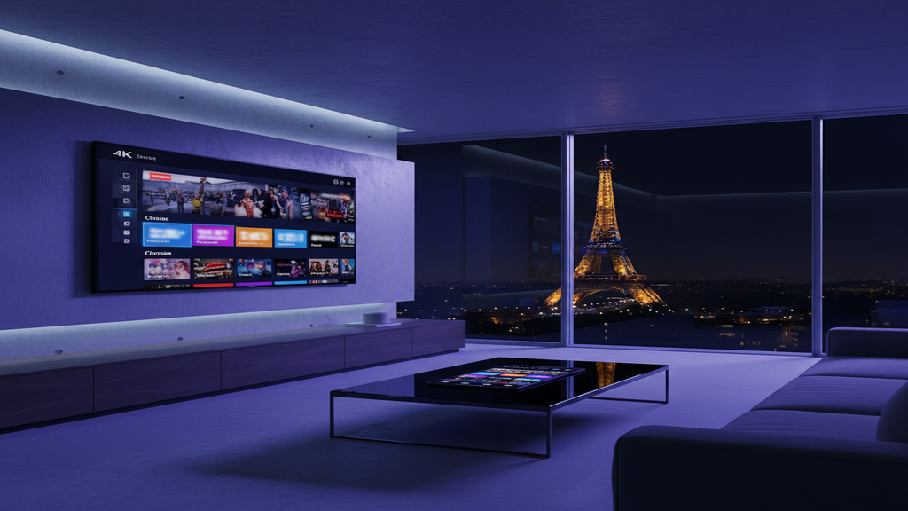 Guide complet sur France IPTV affiché sur un écran de Smart TV