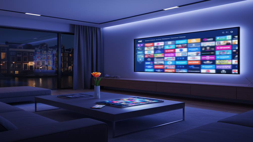 Personne regardant un écran de télévision avec un avertissement sur un abonnement IPTV Marktplaats