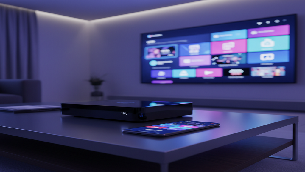 Sélection des meilleures IPTV box sur un bureau à côté d'une télécommande