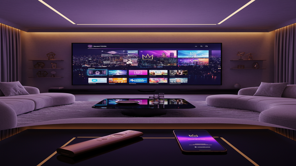 Analyse et avis sur le service King IPTV affiché sur un écran de Smart TV